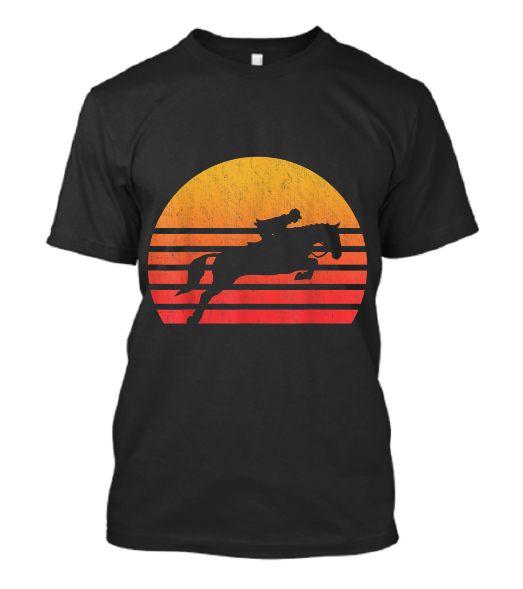 Vintage Sunset Equestrian Jumping T-Shirt