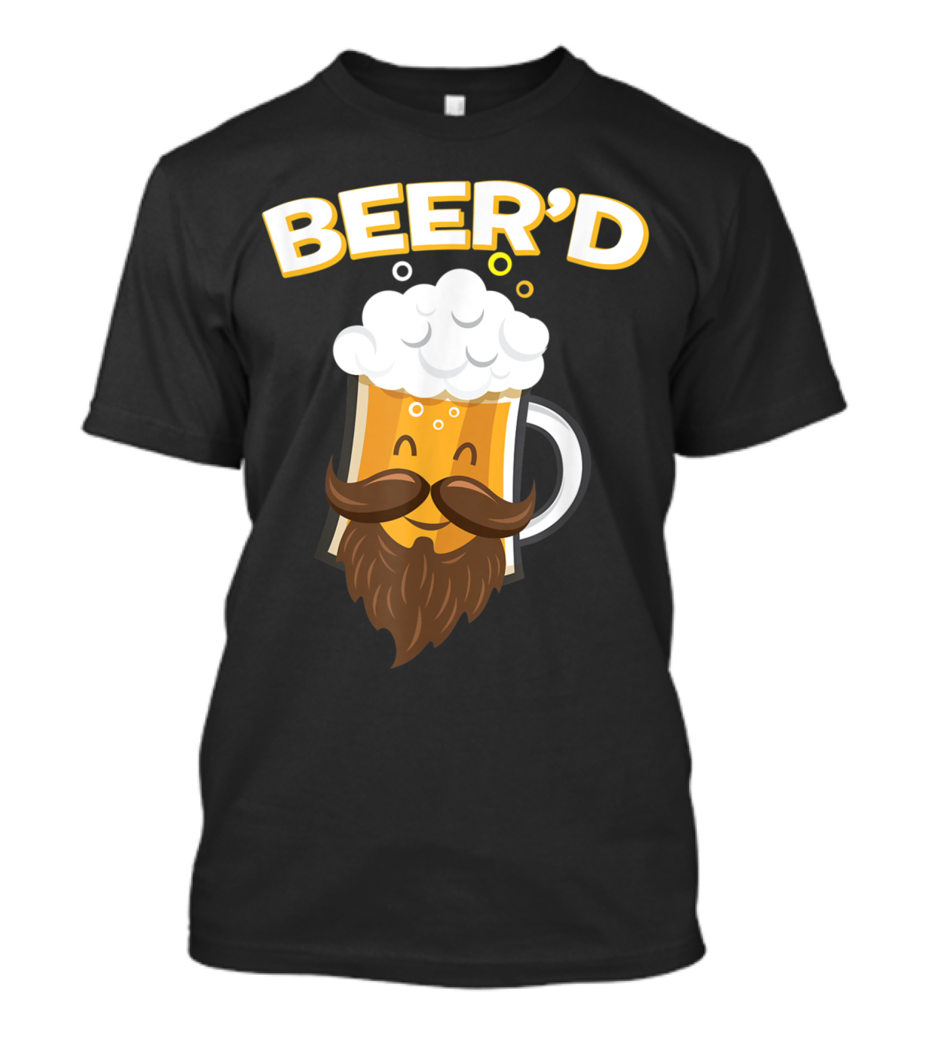 Beer'd Funny Beard Mustache Beer Mug With Foam T-Shirt