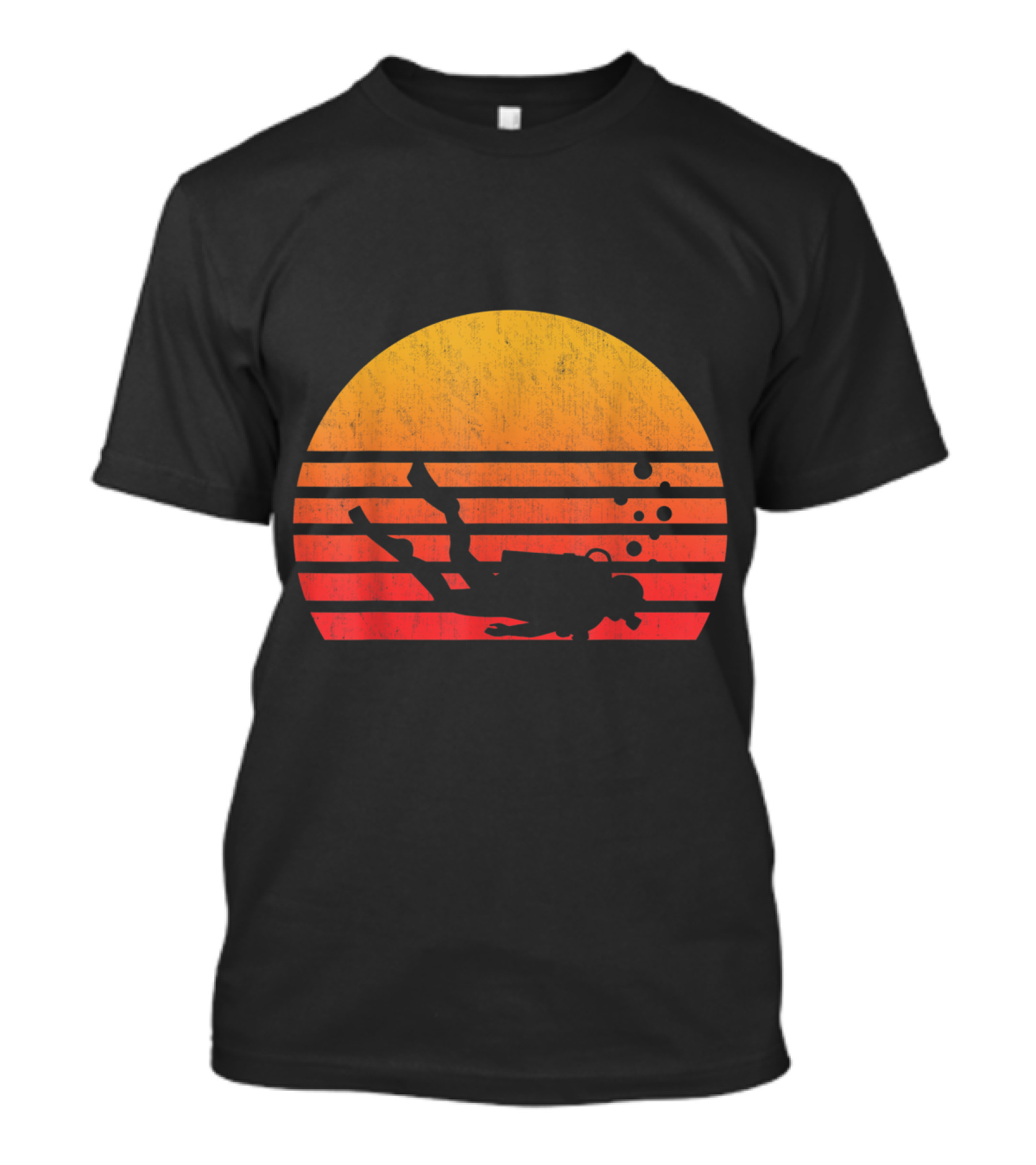 Vintage Sunset Scuba Diving Retro T-Shirt