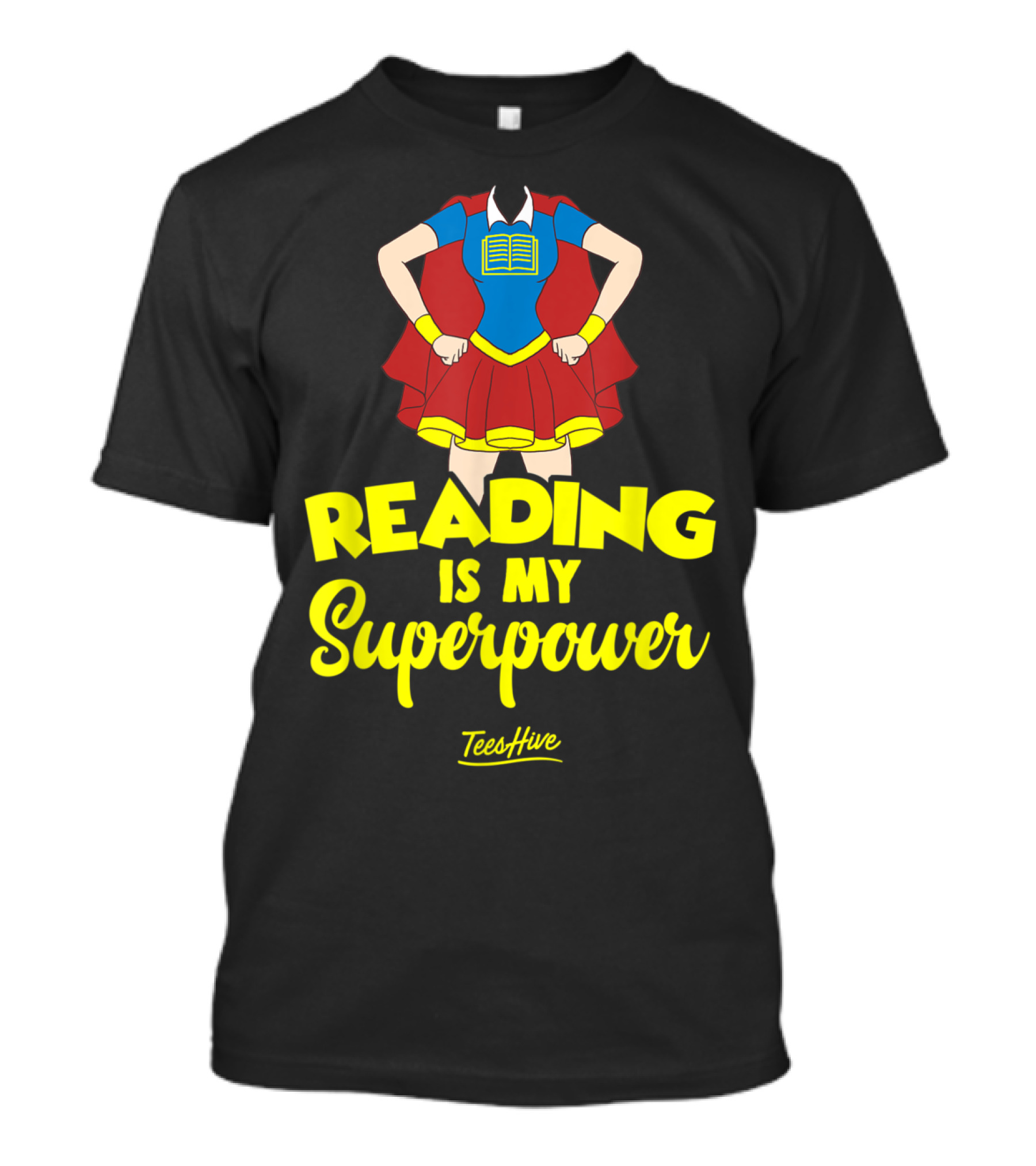 Reading Is My Superpower Book Reader Costume TeesHive T-Shirt