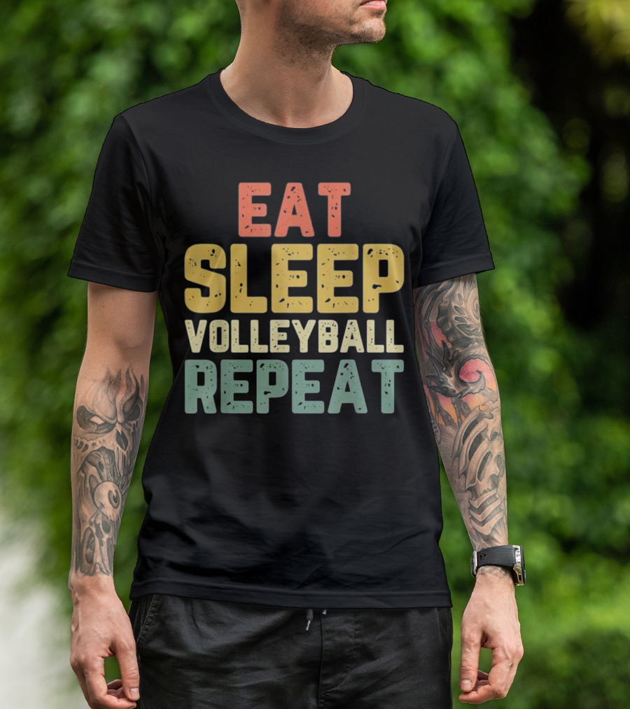 Eat Sleep Volleyball Repeat Vintage Retro T-Shirt