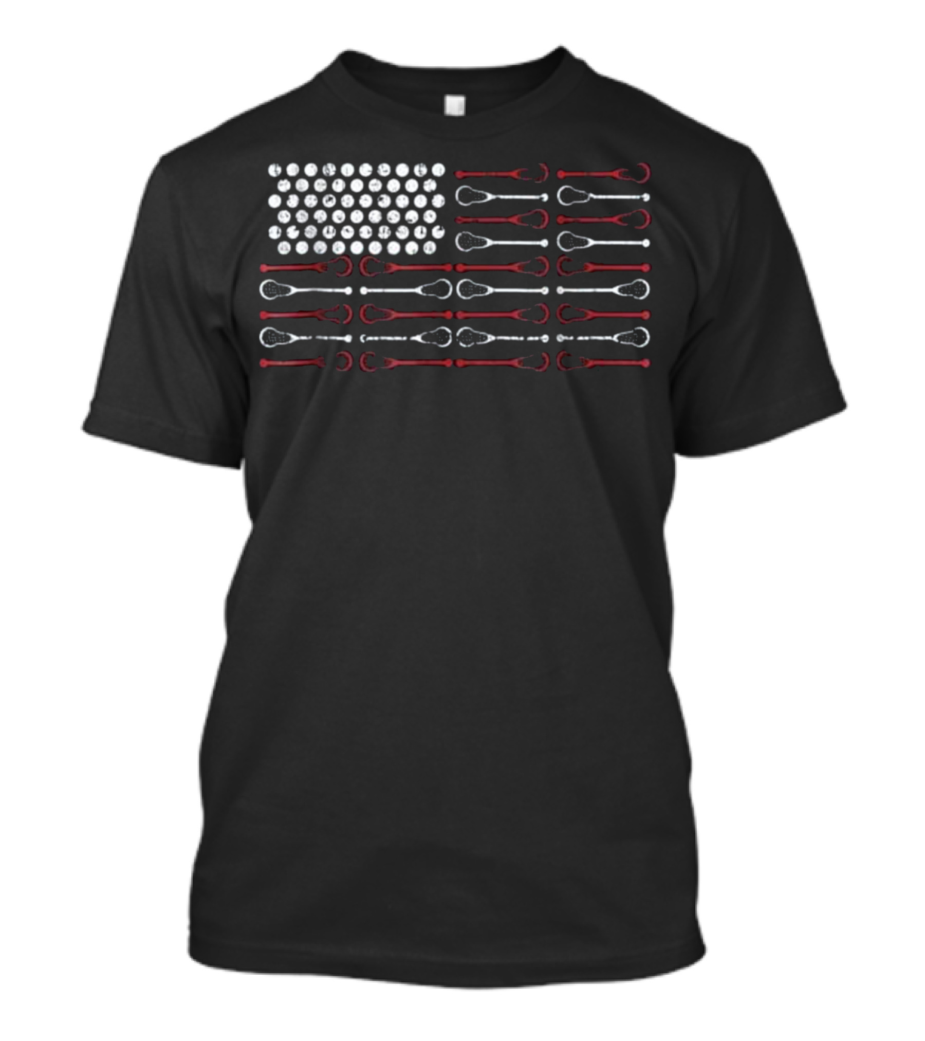 Lacrosse Flag Lax American Flag Cool Lacrosse Sticks And Balls T-Shirt