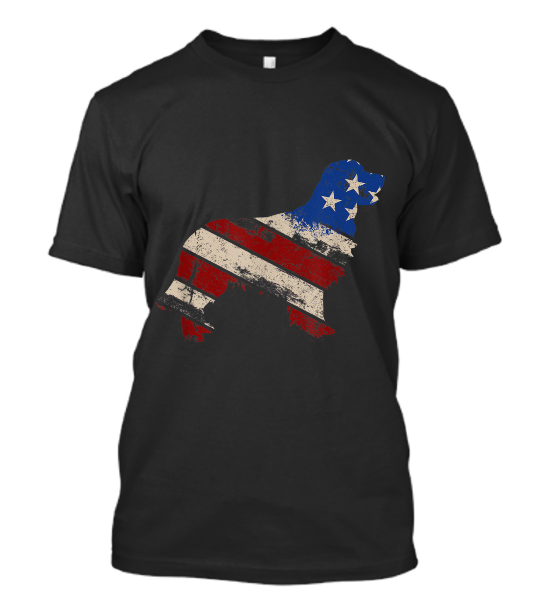 Vintage USA Golden Retriever Patriotic American Flag T-Shirt