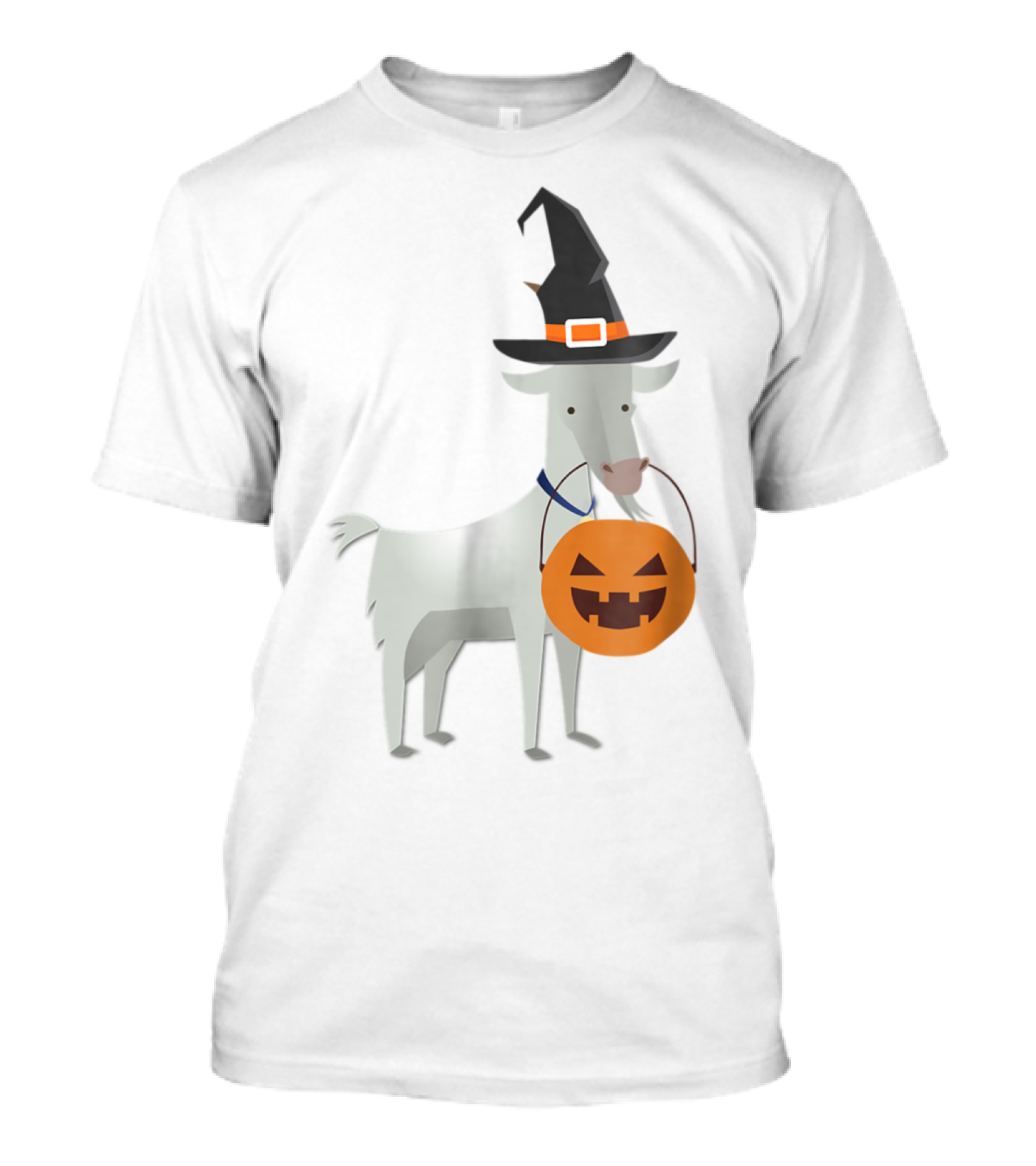 Halloween Goat Witch With Pumpkin Bucket T-Shirt