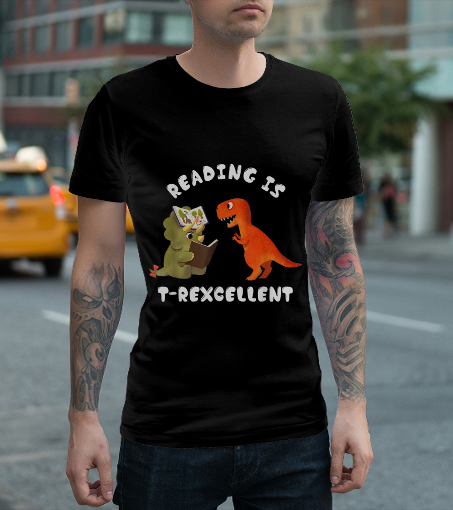 Reading Is T-Rexcellent Funny Dinosaur T-Shirt