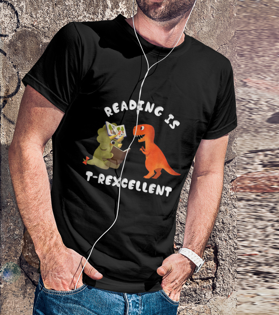 Reading Is T-Rexcellent Funny Dinosaur T-Shirt