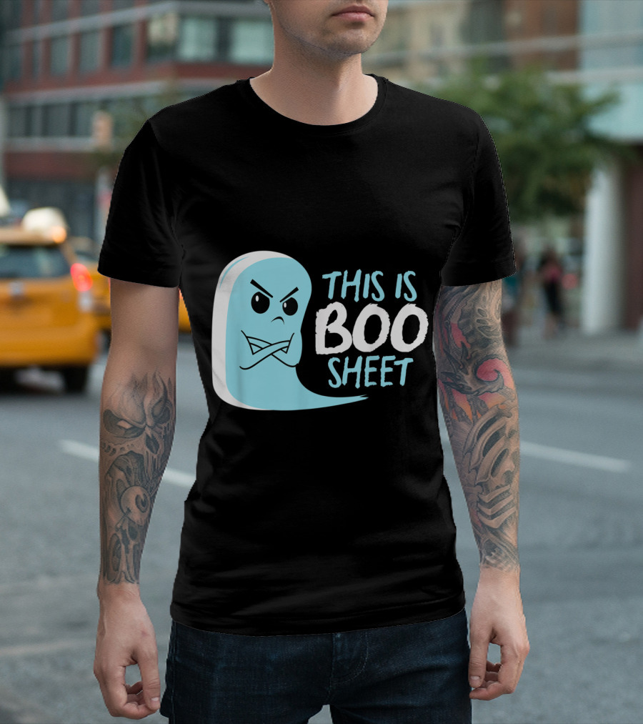 This Is Boo Sheet Angry Blue Ghost Halloween T-Shirt