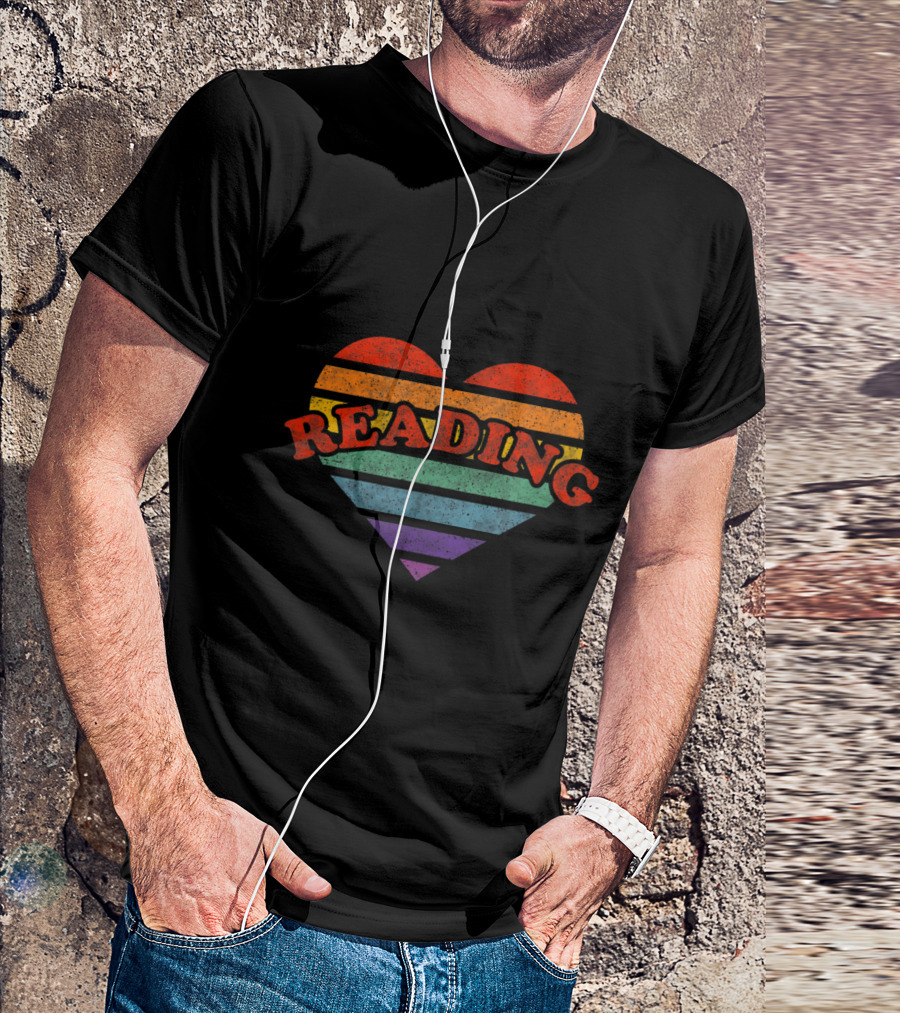 Reading Rainbow Heart 80s Retro Whimsy T-Shirt