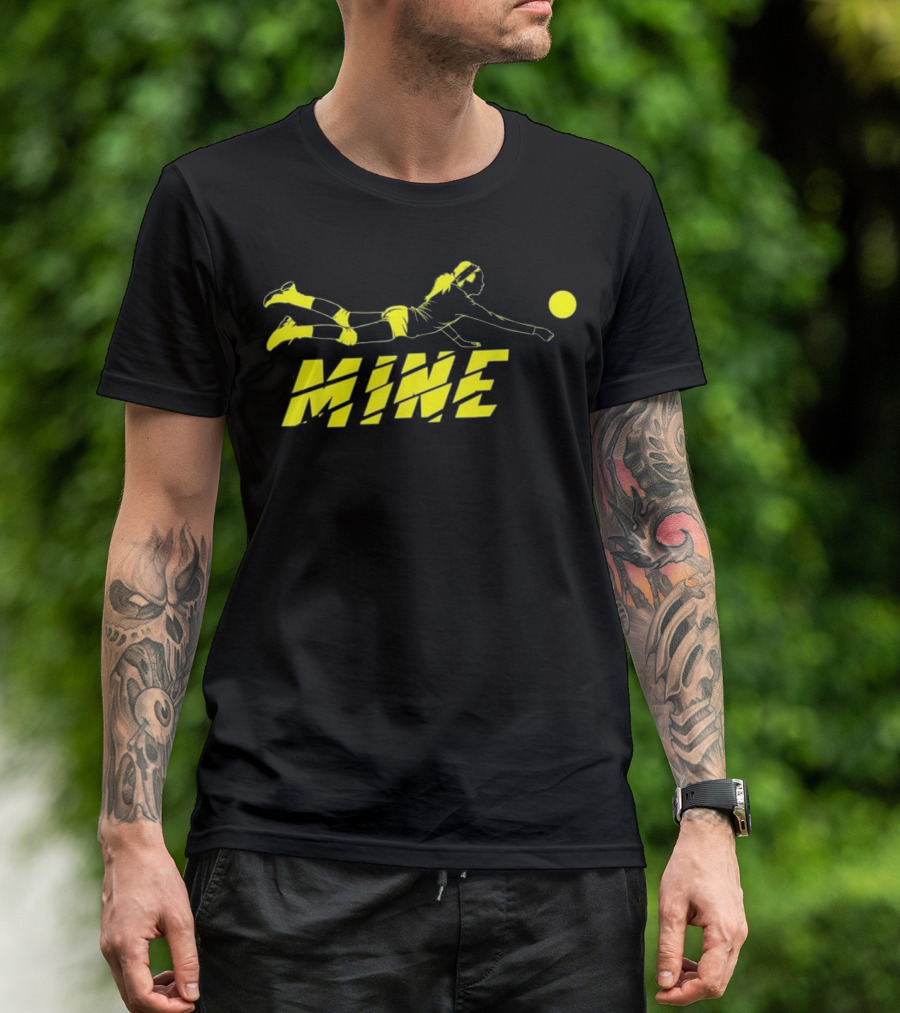Mine Cute Volleyball Dive Girl V Player In Action T-Shirt