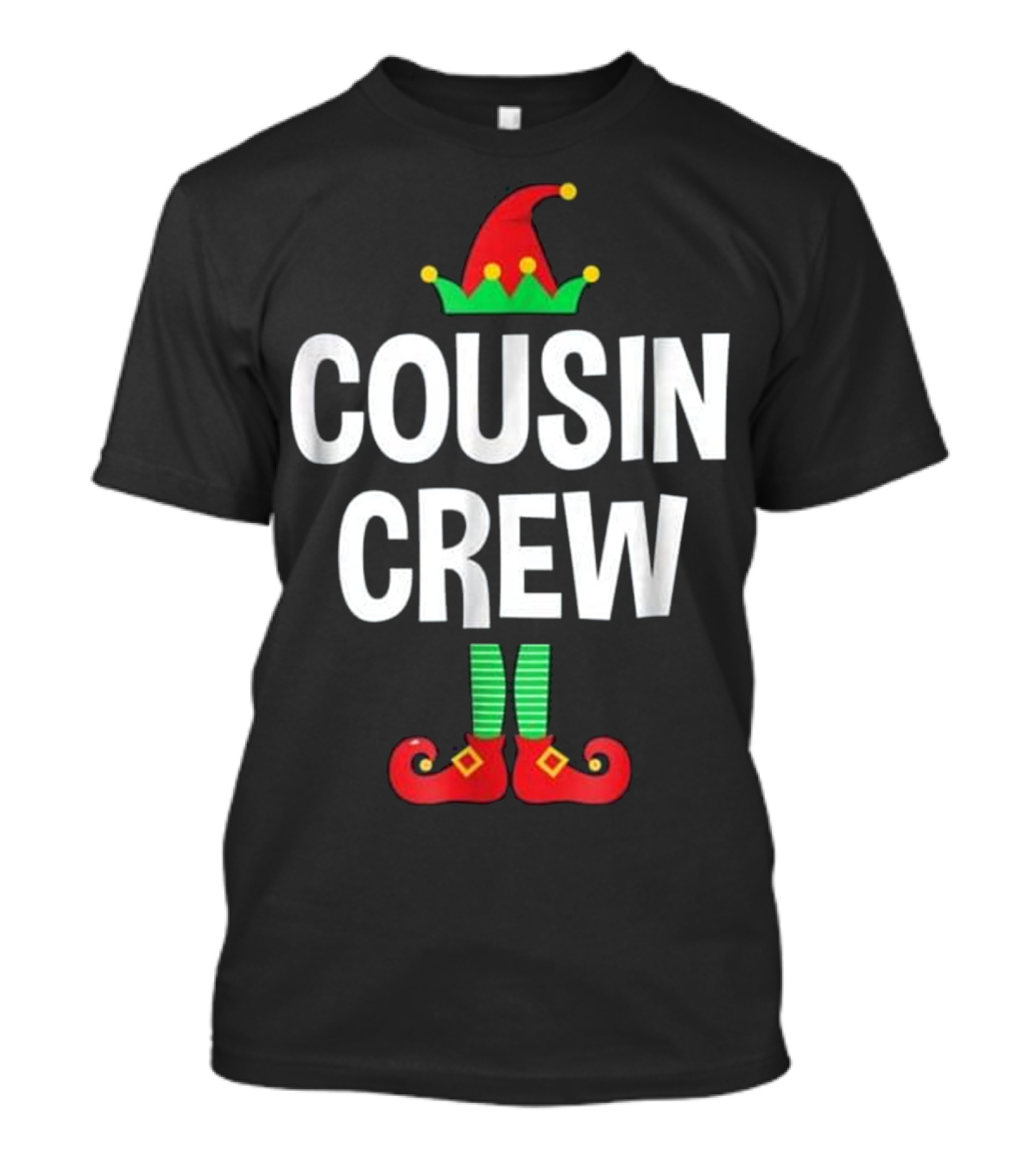 Cousin Crew Christmas Elf Hat And Shoes PJs T-Shirt