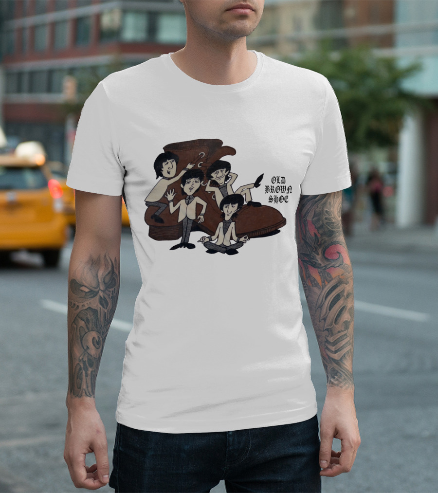 Old Brown Shoe Cartoon Characters With Boot T-Shirt