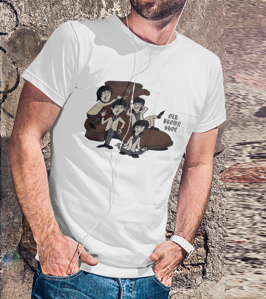 Old Brown Shoe Cartoon Characters With Boot T-Shirt
