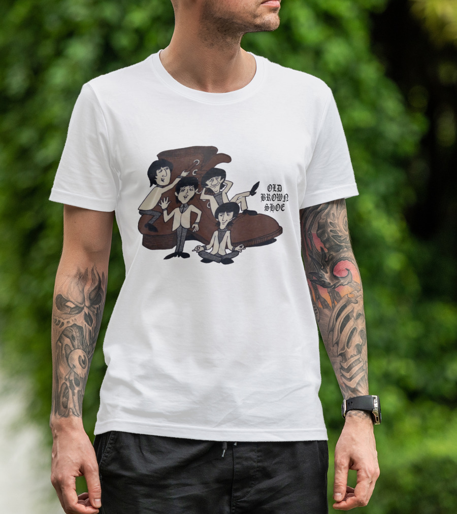 Old Brown Shoe Cartoon Characters With Boot T-Shirt
