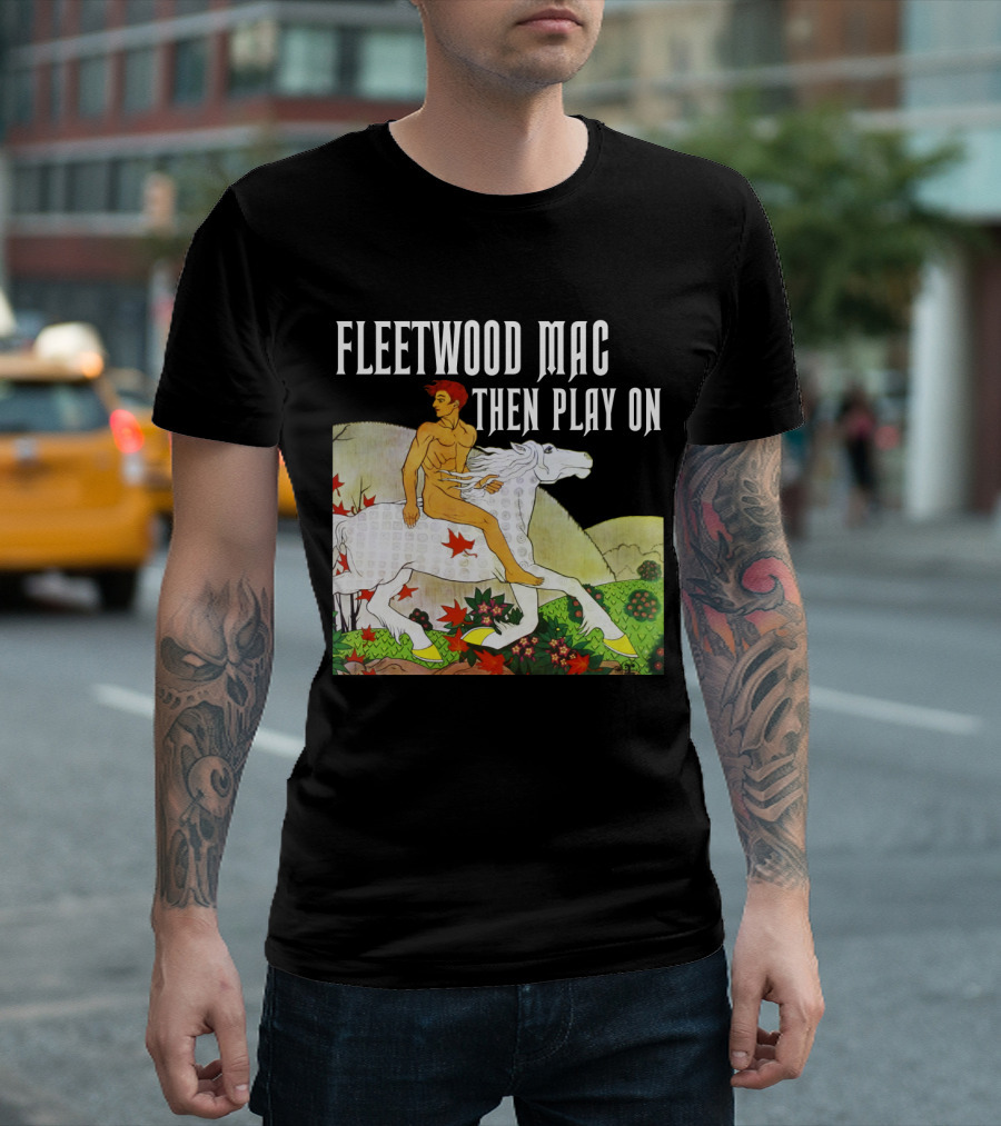 Fw 22 Male Figure Riding White Horse With Autumn Leaves T-Shirt