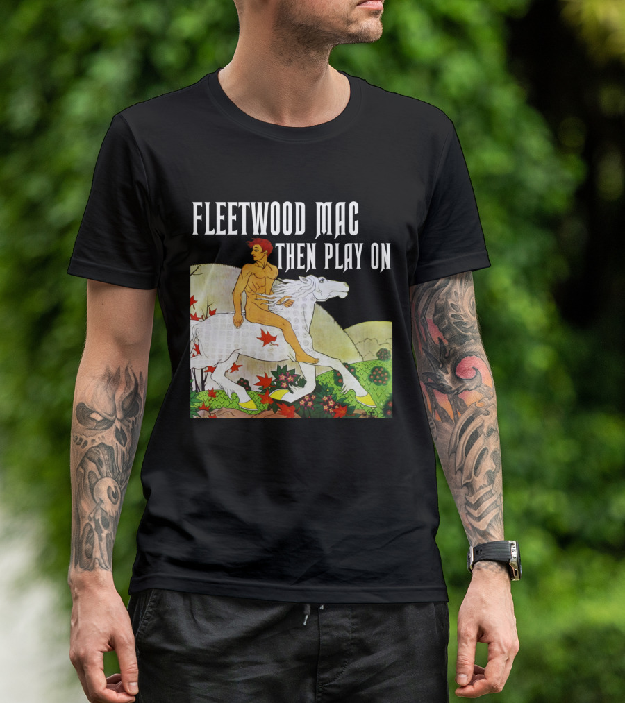 Fw 22 Male Figure Riding White Horse With Autumn Leaves T-Shirt