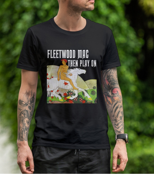 Fw 22 Male Figure Riding White Horse With Autumn Leaves T-Shirt