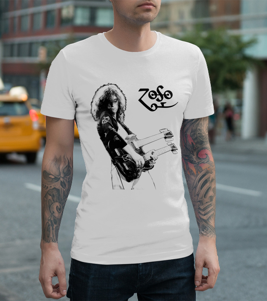 Lz 16 Zoso Double Neck Guitar Performance T-Shirt