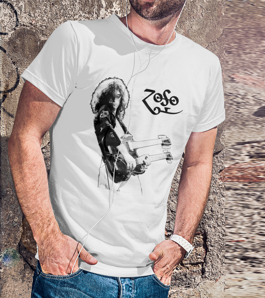 Lz 16 Zoso Double Neck Guitar Performance T-Shirt