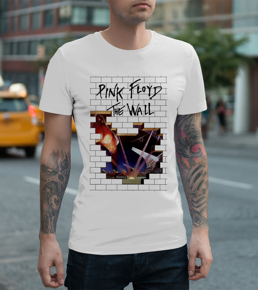 Pink Floyd The Wall Album Art Brick Wall Concert Lights T-Shirt