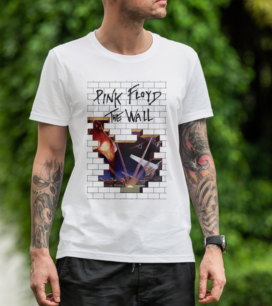Pink Floyd The Wall Album Art Brick Wall Concert Lights T-Shirt