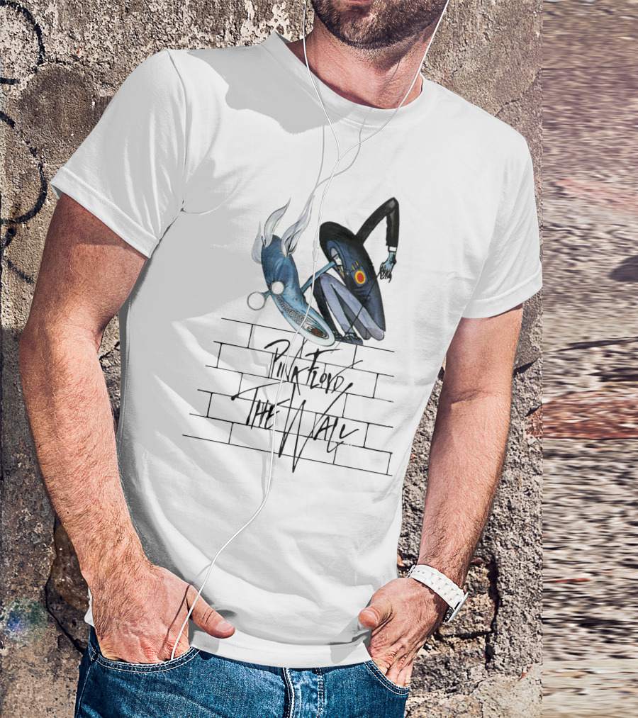 Pink Floyd The Wall Surreal Characters And Brick Wall T-Shirt