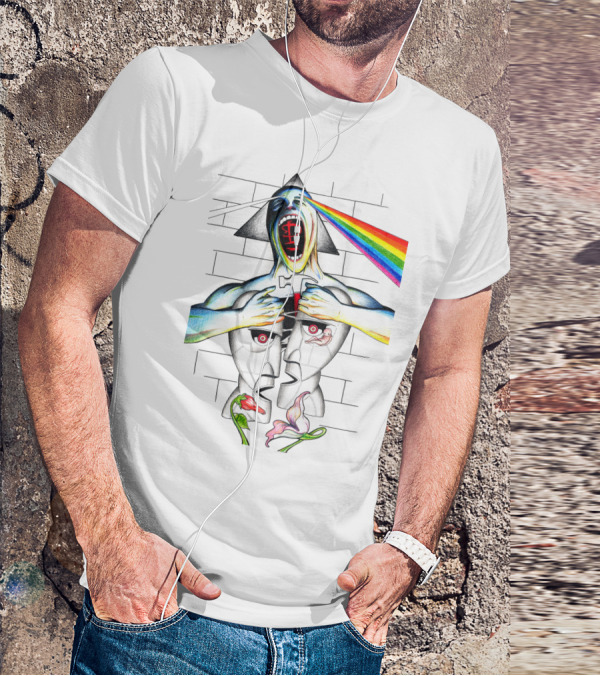 Pf The Wall With Prism And Rainbow Light Spectrum T-Shirt