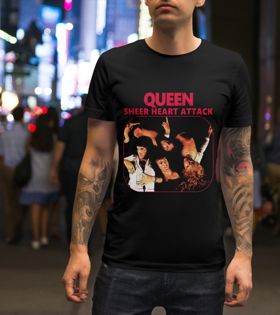 Queen Sheer Heart Attack Album Cover Quartet T-Shirt