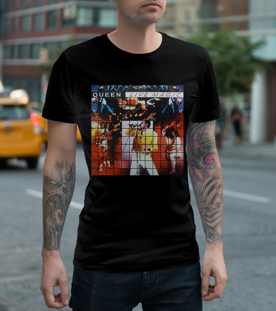 Queen 1986 Live Magic Concert Album Cover Collage T-Shirt