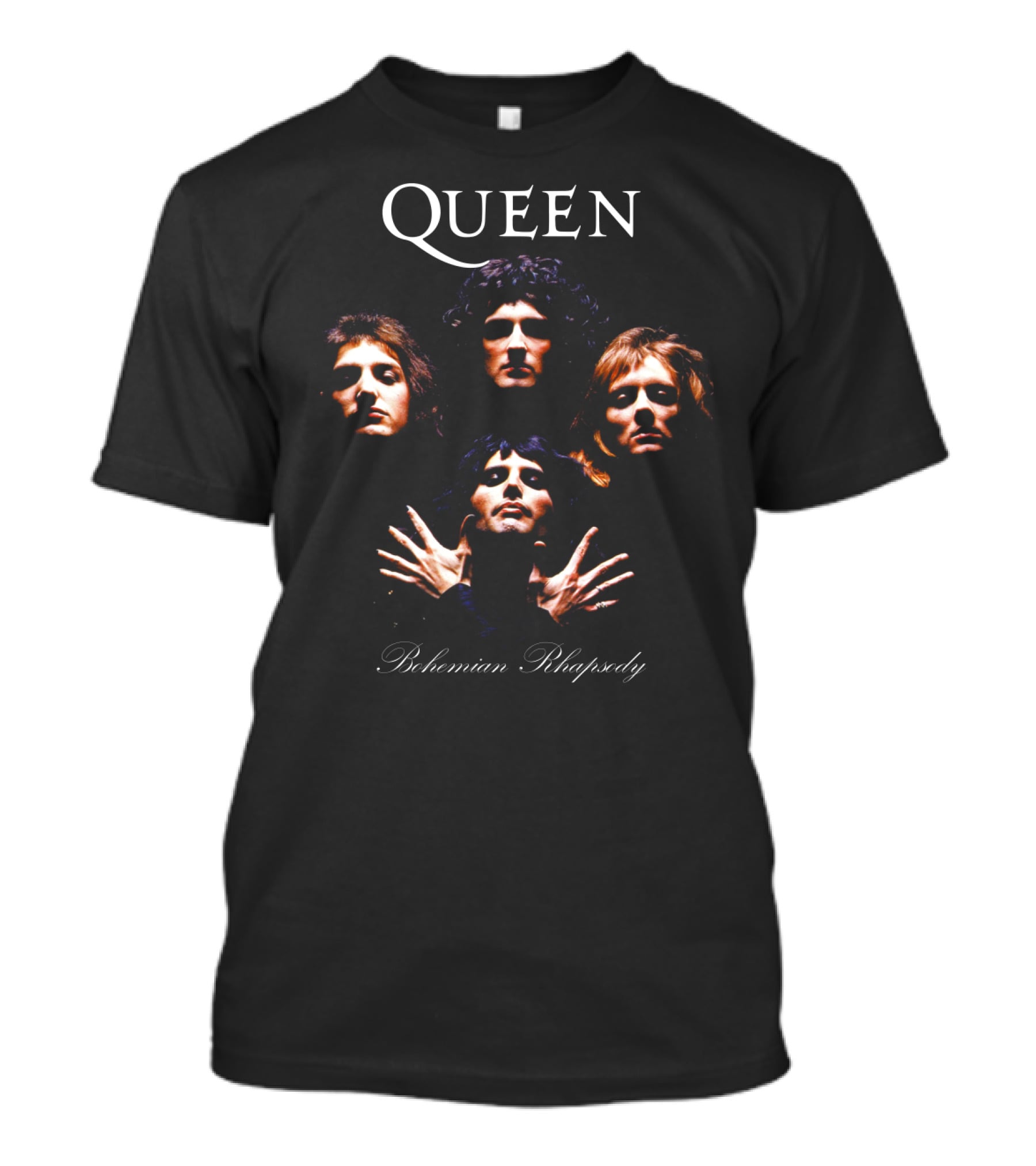 Qu 03 - Iconic Bohemian Rhapsody Band Portrait With Famous Faces And Hands T-Shirt