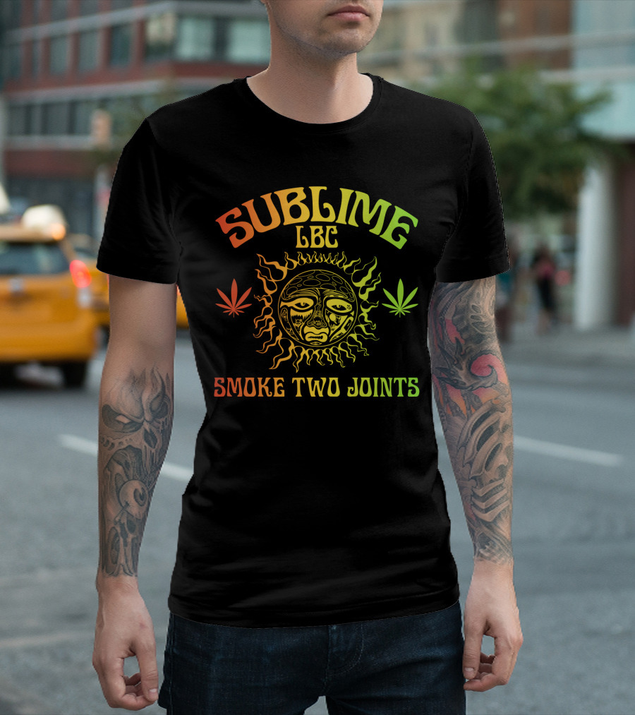 Sublime Lbc Smoke Two Joints Sun And Leaves T-Shirt