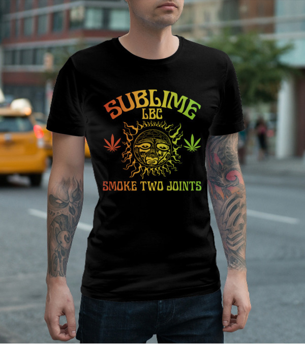 Sublime Lbc Smoke Two Joints Sun And Leaves T-Shirt