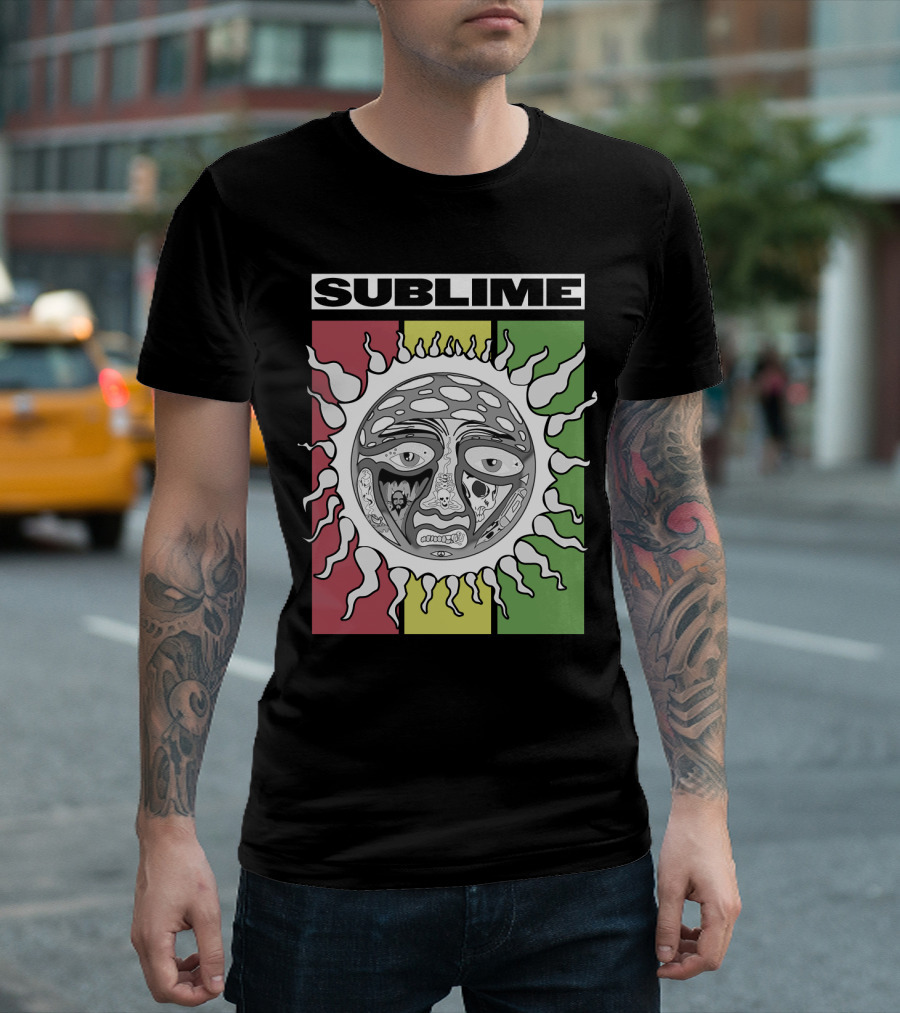 Sublime Sunface With Red Yellow Green T-Shirt