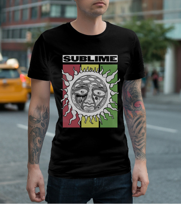Sublime Sunface With Red Yellow Green T-Shirt