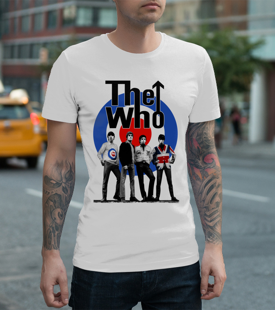The Who Band Members With British Mod Target T-Shirt