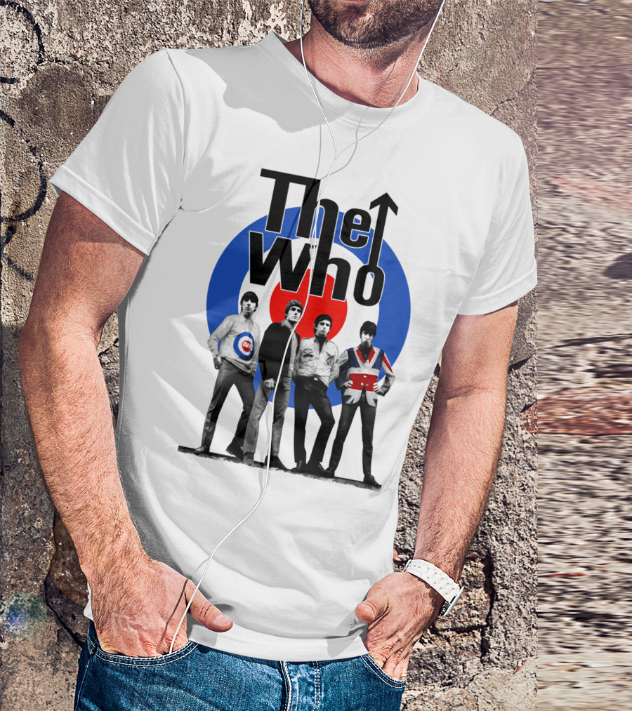 The Who Band Members With British Mod Target T-Shirt