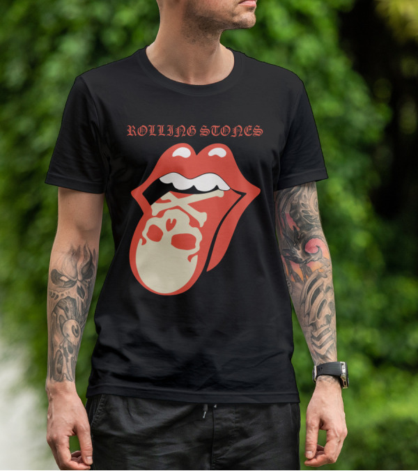 Rolling Stones Tongue With Skull T-Shirt