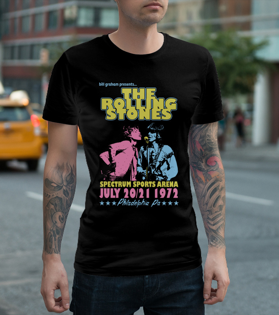Bill Graham Presents The Rolling Stones Spectrum Sports Arena July 20 21 1972 Philadelphia Pa T-Shirt