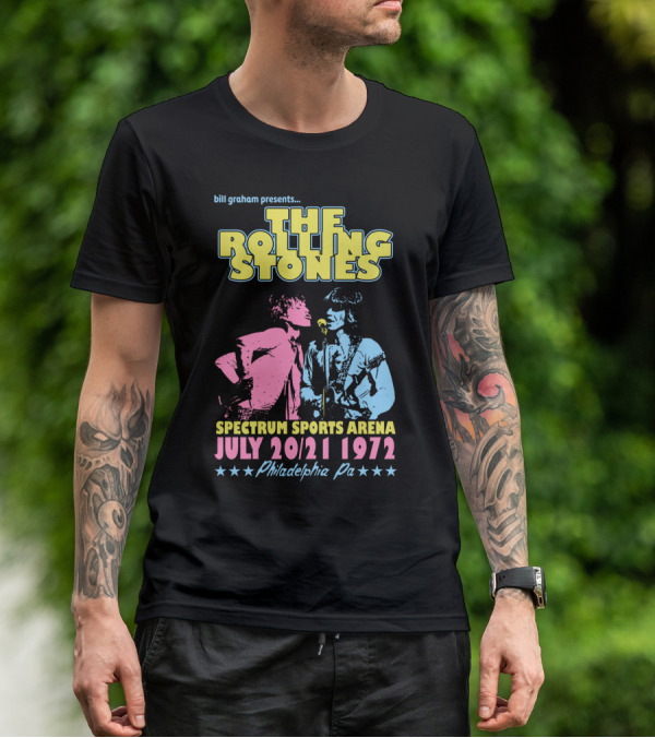 Bill Graham Presents The Rolling Stones Spectrum Sports Arena July 20 21 1972 Philadelphia Pa T-Shirt