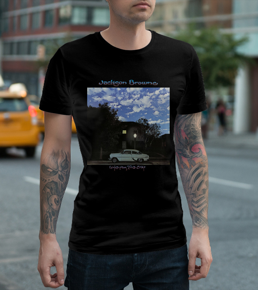 Jackson Browne Late For The Sky Vintage Car Night Scene T-Shirt