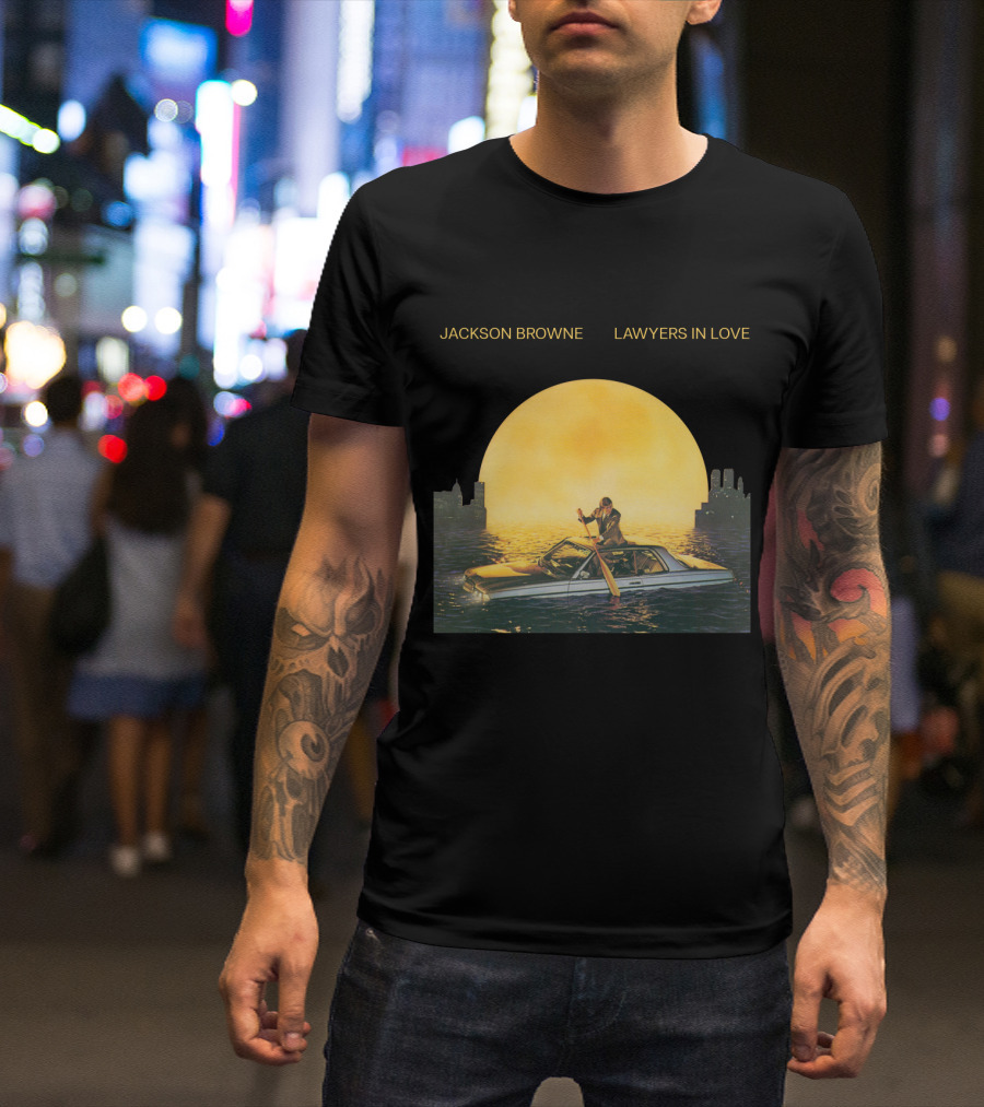 Jackson Browne Lawyers In Love Car And Moon Scene T-Shirt