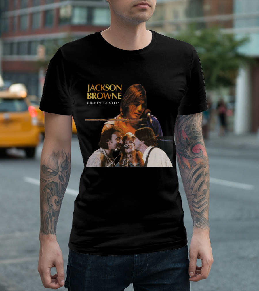 Jackson Browne Golden Slumbers Live Performance Collage T-Shirt