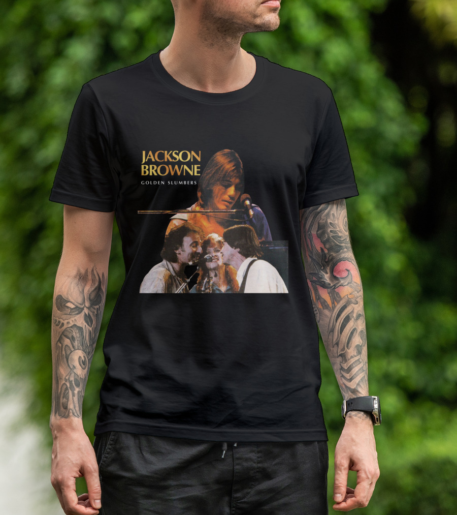 Jackson Browne Golden Slumbers Live Performance Collage T-Shirt