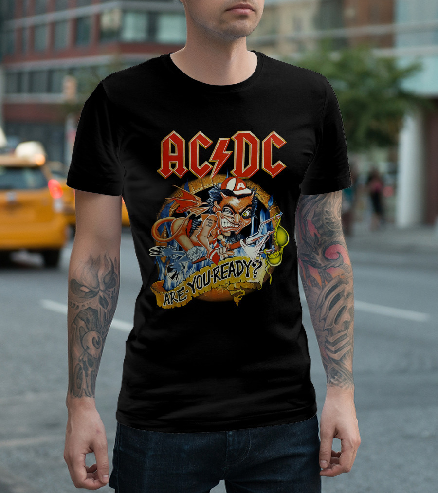 Acdc Are You Ready? Mailed Comic Character T-Shirt