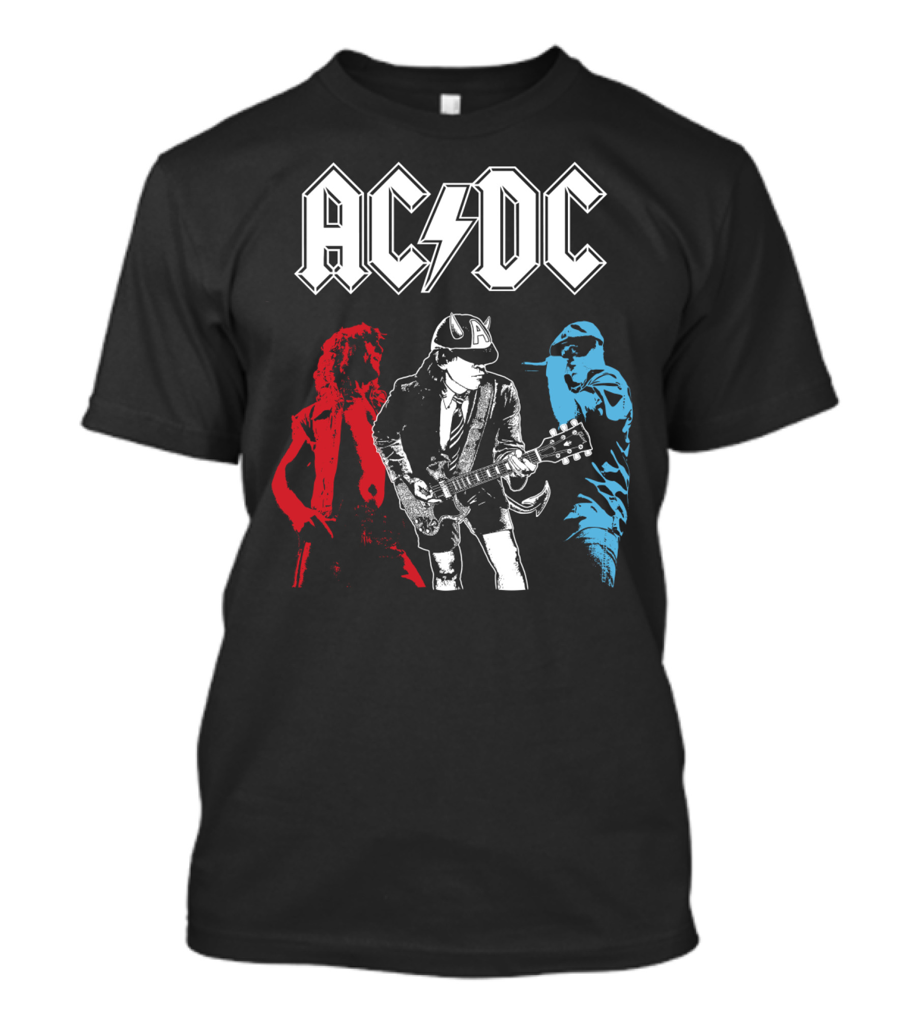Acdc Angus Young Guitarist Silhouettes Rock Performance T-Shirt