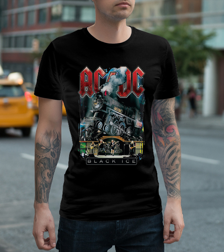 Acdc Black Ice Live Train Performance T-Shirt