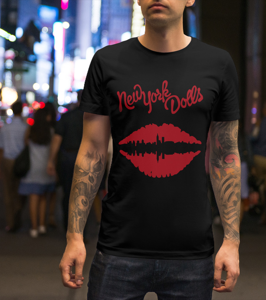 New York Dolls Red Lips Skyline Nyd T-Shirt