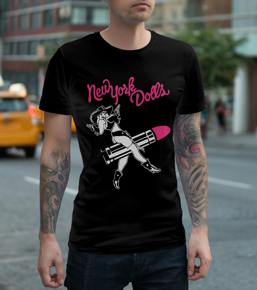 New York Dolls Cowgirl On Lipstick Rocket T-Shirt
