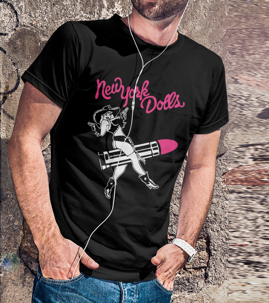 New York Dolls Cowgirl On Lipstick Rocket T-Shirt