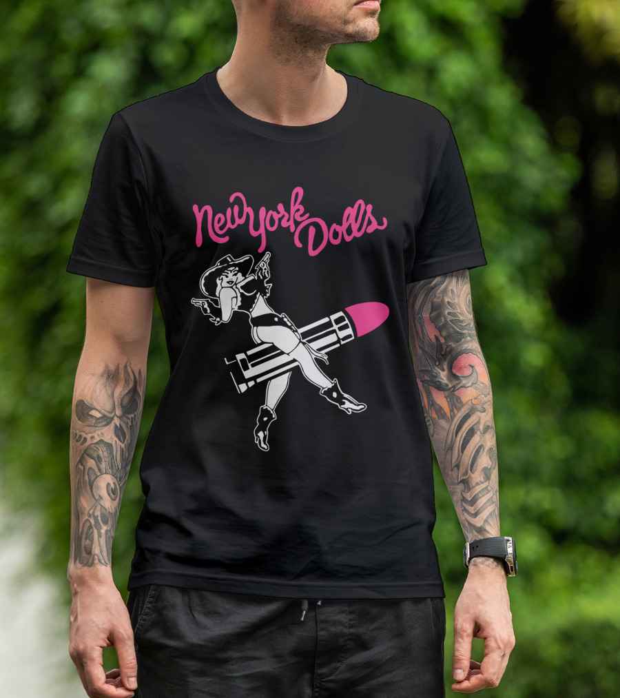 New York Dolls Cowgirl On Lipstick Rocket T-Shirt