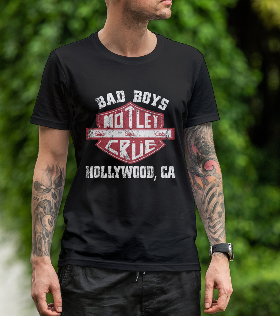 Bad Boys Motley Crue Girls Girls Girls Hollywood Ca T-Shirt